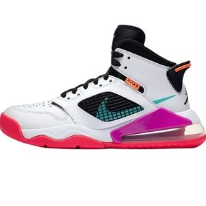 Nike High-Top Sneakers in White, Pink, and Black